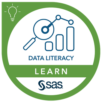 EducationTraining Learn - Data Literacy SAS badget