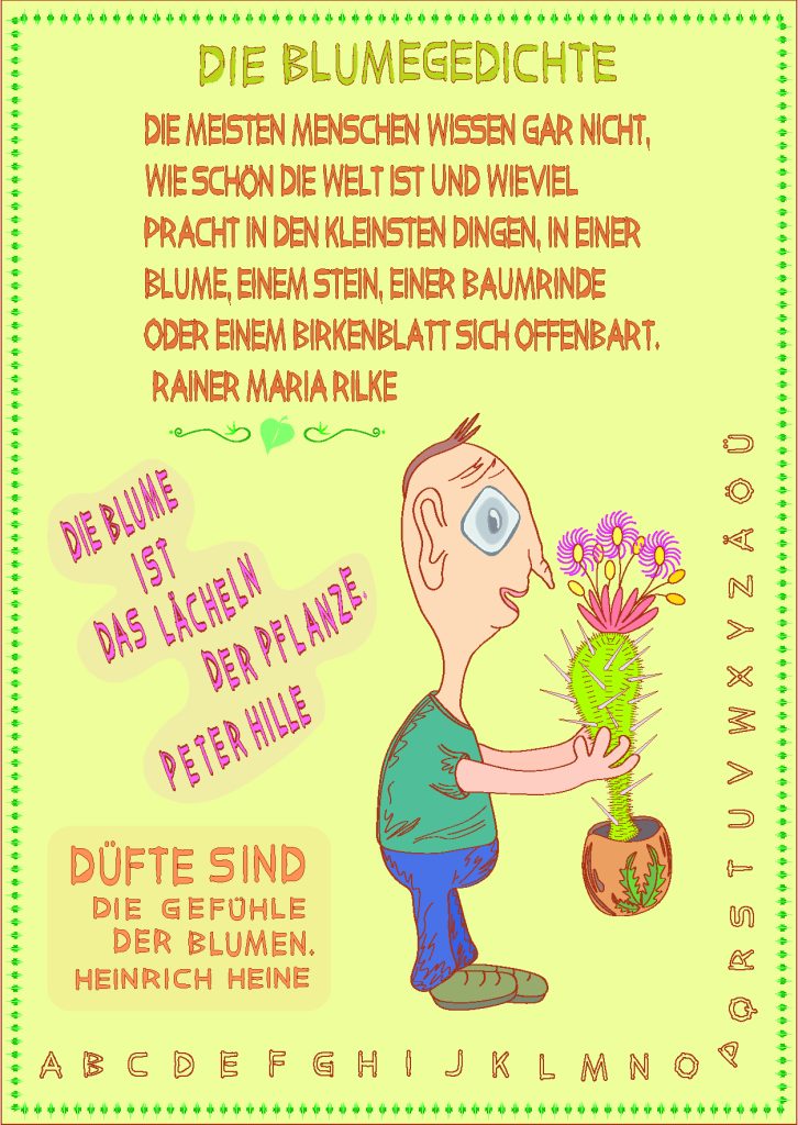 Bie Blumengedichte Poster with Alphabet, a unique font designed by Viktoriya Mikhaylova