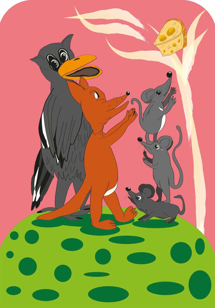 Digital illustration 'Holy Cheese' by Viktoriya Mikhaylova, featuring a creative and whimsical cheese concept