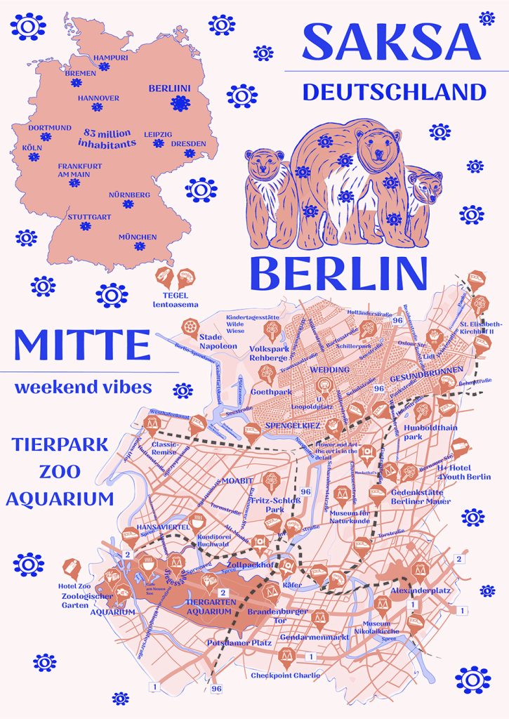 Illustrated map of Berlin Mitte Zoo by Viktoriya Mikhaylova