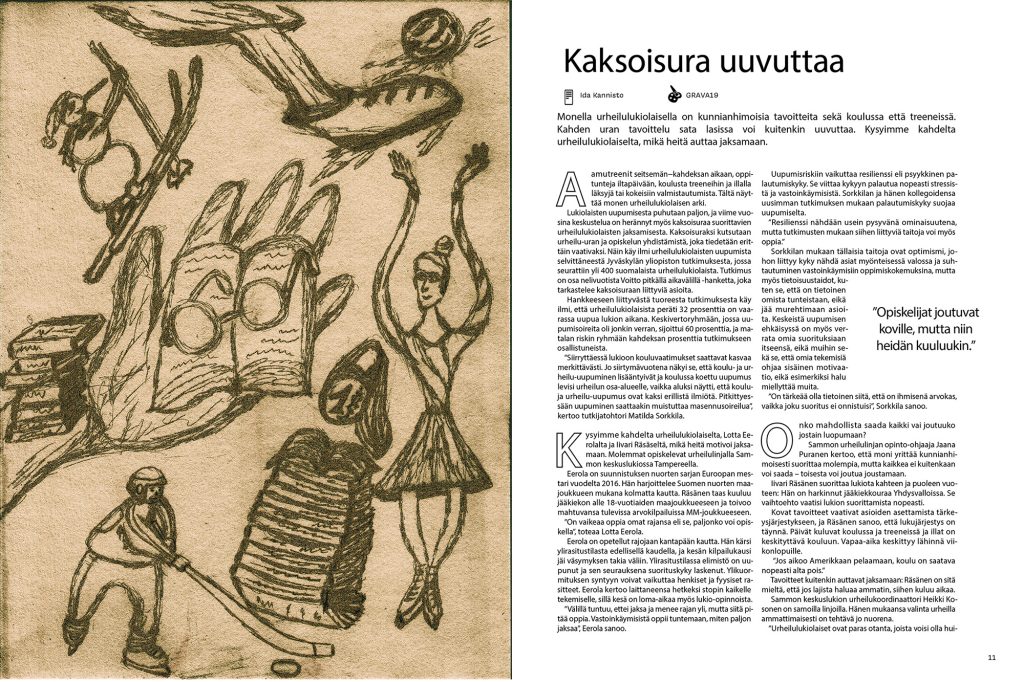 Sport - Image for a Magazine. Pencil drawing by Viktoriya Mikhaylova 2020